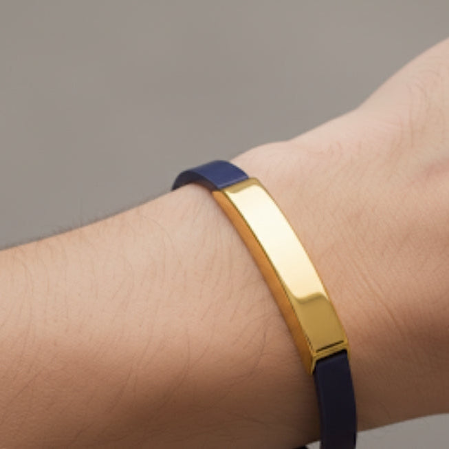 Bracelet Lyngot Homme Or 18k, Bracelet cuir noir