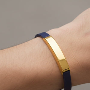 Bracelet Lyngot Homme Or 18k, Bracelet cuir noir