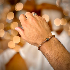 Bracelet complet Perl: Bijoux  argent, perle noir de Tahiti